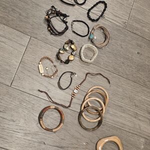 Boho Bracelets Wood Leather Shell Beads Charms